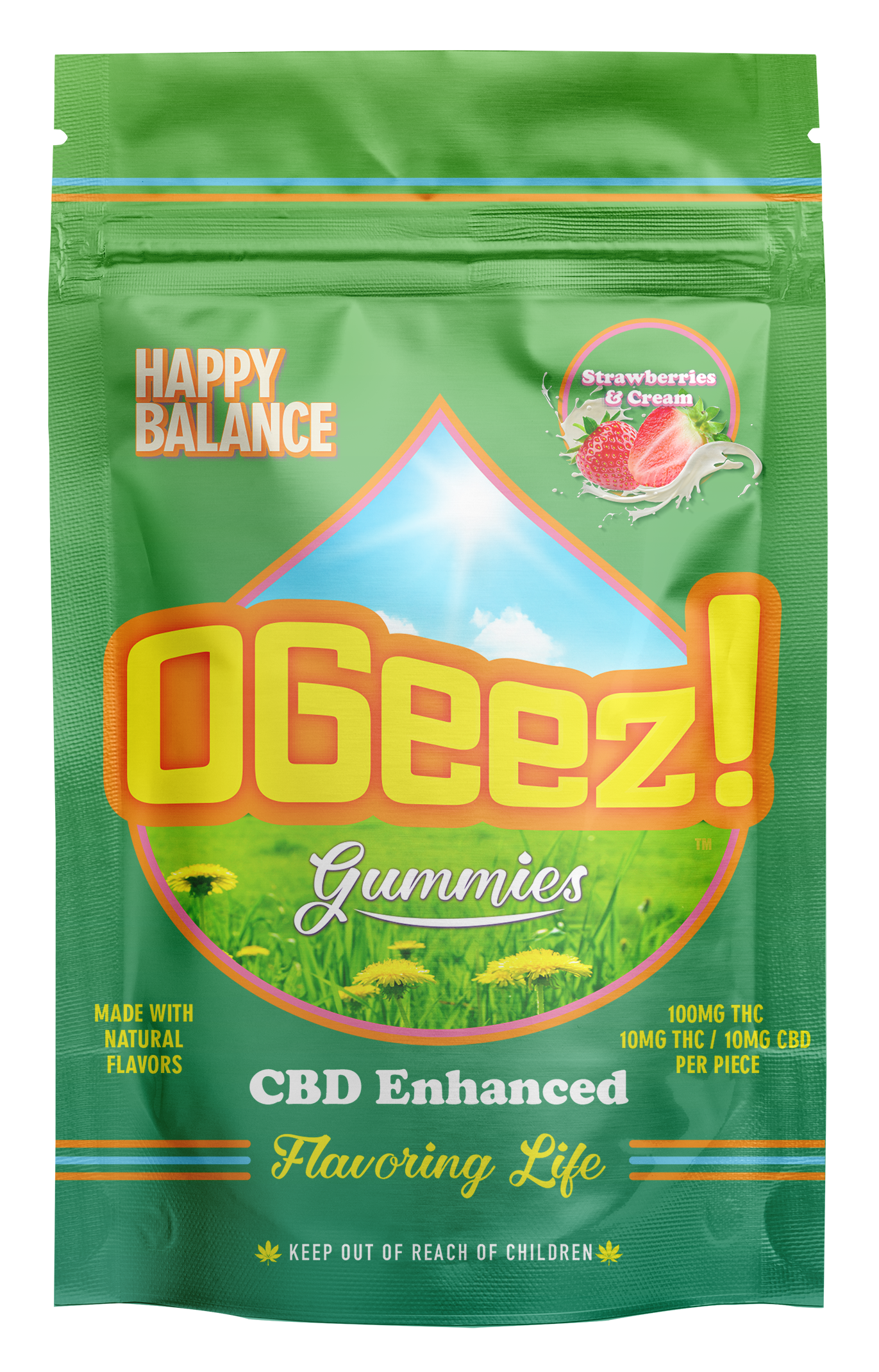 Photograph of product: OGeez! - Happy Balance - Strawberries & Cream 1:1 - 100mg