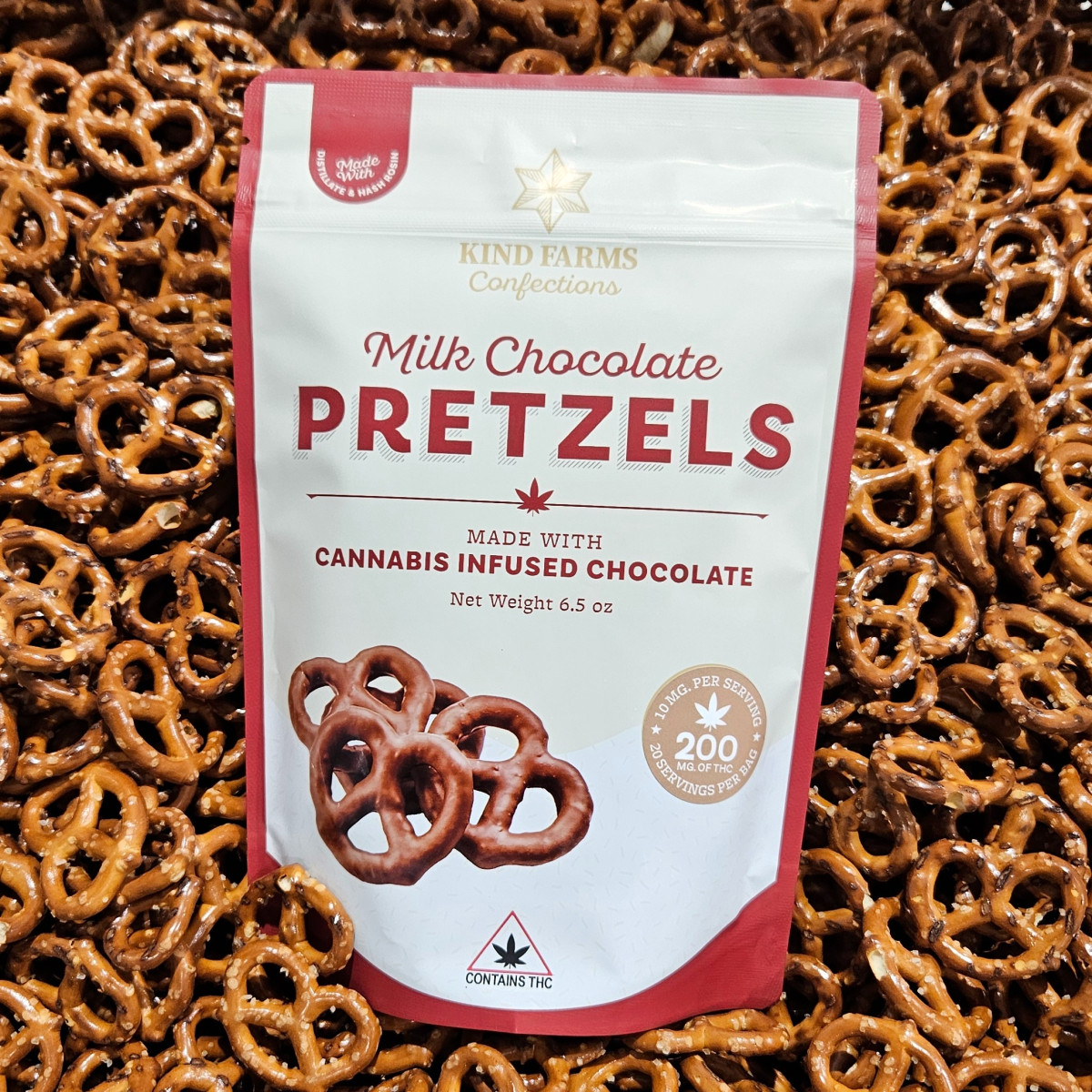 Photograph of product: Kind Farms Confections - Classic Milk Pretzels (200MG)