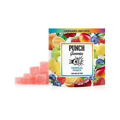 Photograph of product: Punch Edibles - Sugar Coated Tropical Punch Gummies - 100mg - Punch Edibles - Sugar Coated Tropical Punch Gummies - 100mg