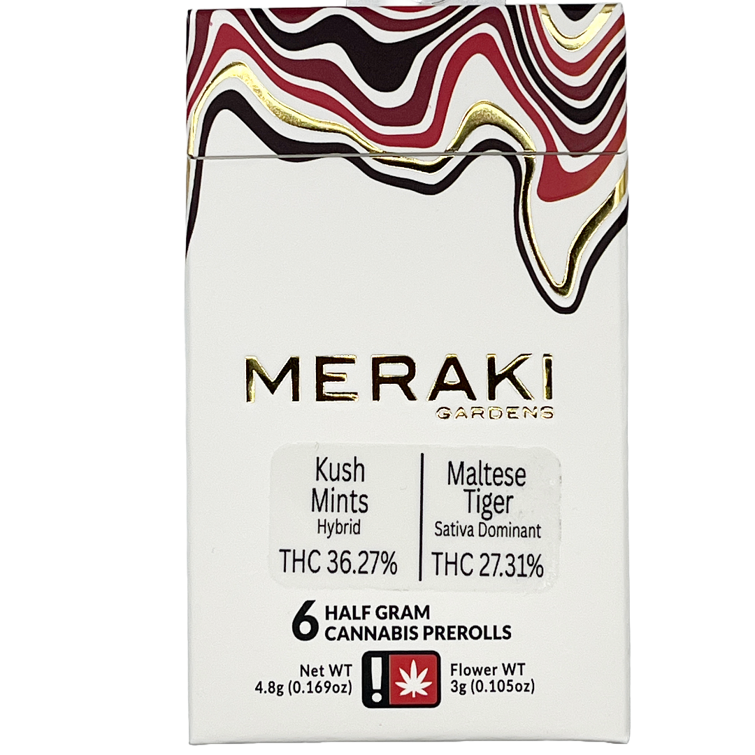 Photograph of product: Meraki- Kush Mints/Maltese Tiger (.5G) 6PK PR (SH)