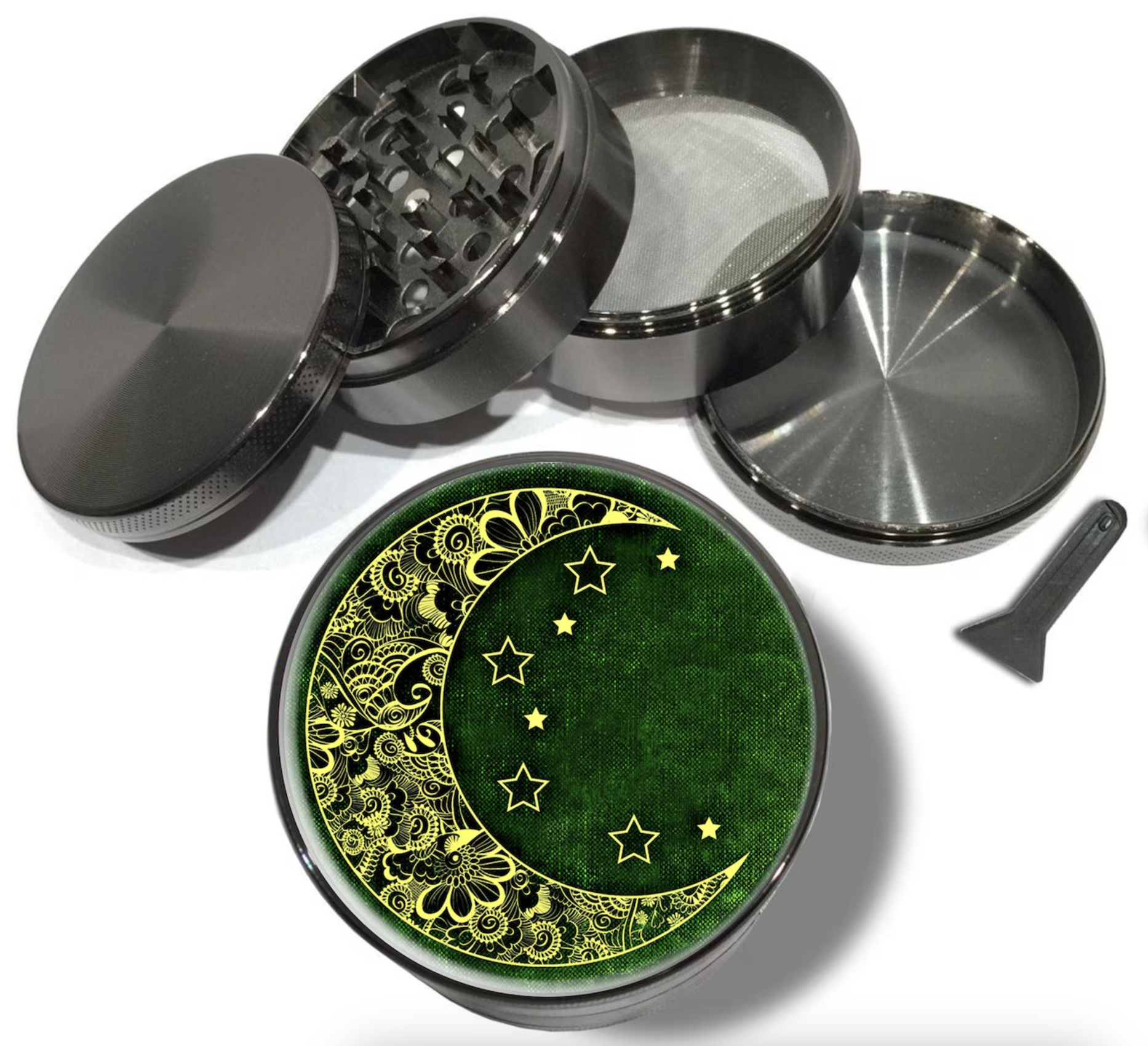Photograph of product: Crescent Moon w/ Stars Grinder