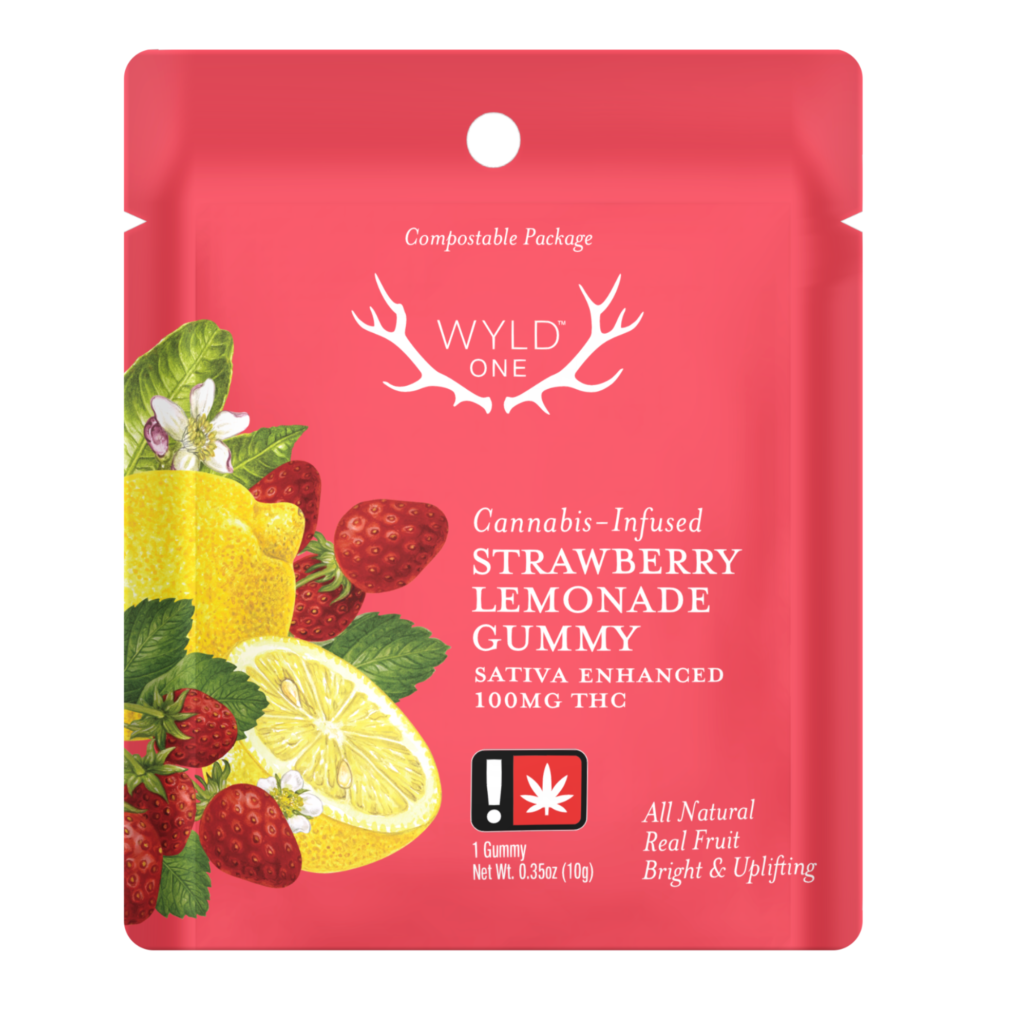 Photograph of product: Wyld One: Strawberry Lemonade Single Gummy (Oui'd)