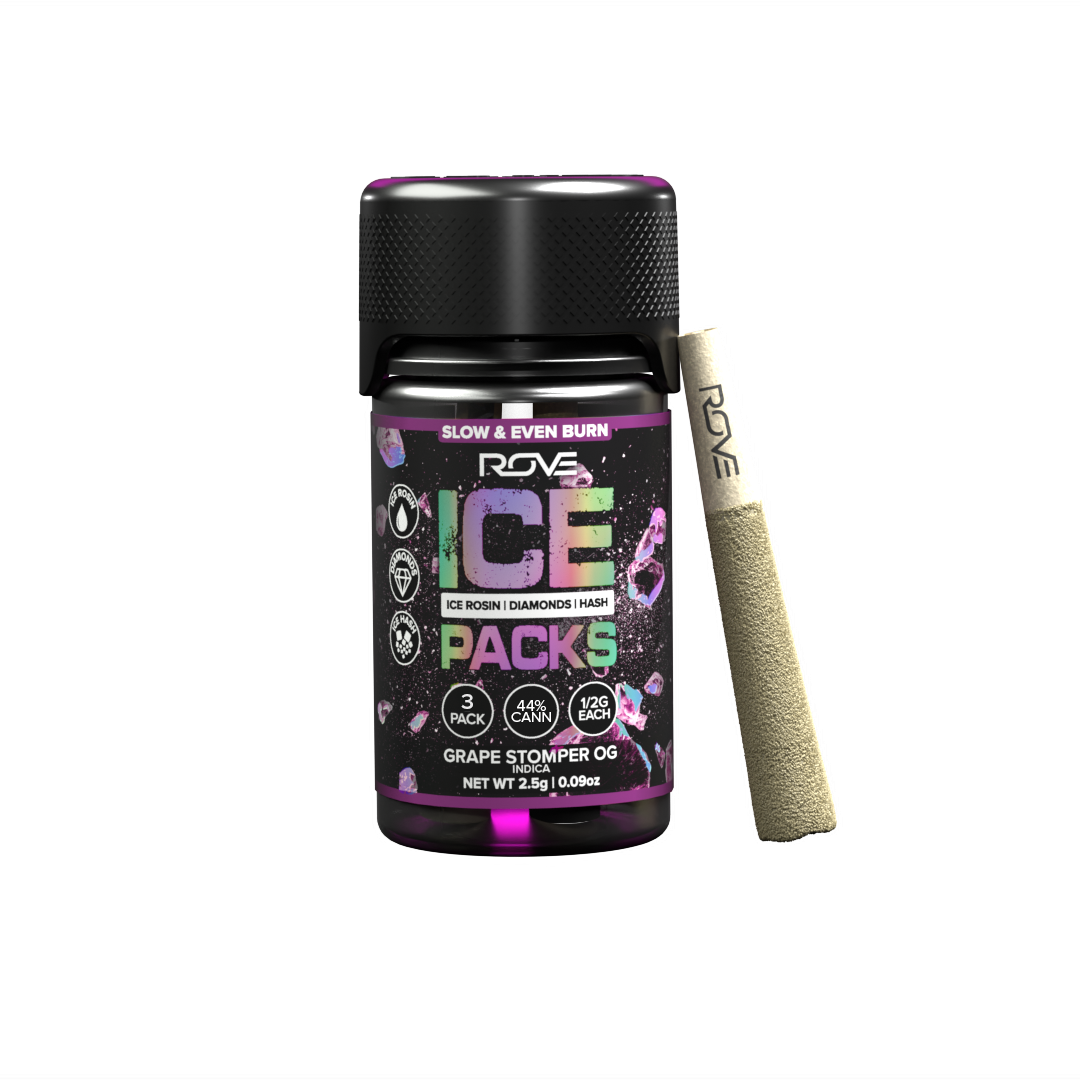 Photograph of product: Grape Stomper OG - Infused Ice Packs (Rosin, au chocolat, and Diamonds) 3x .5g