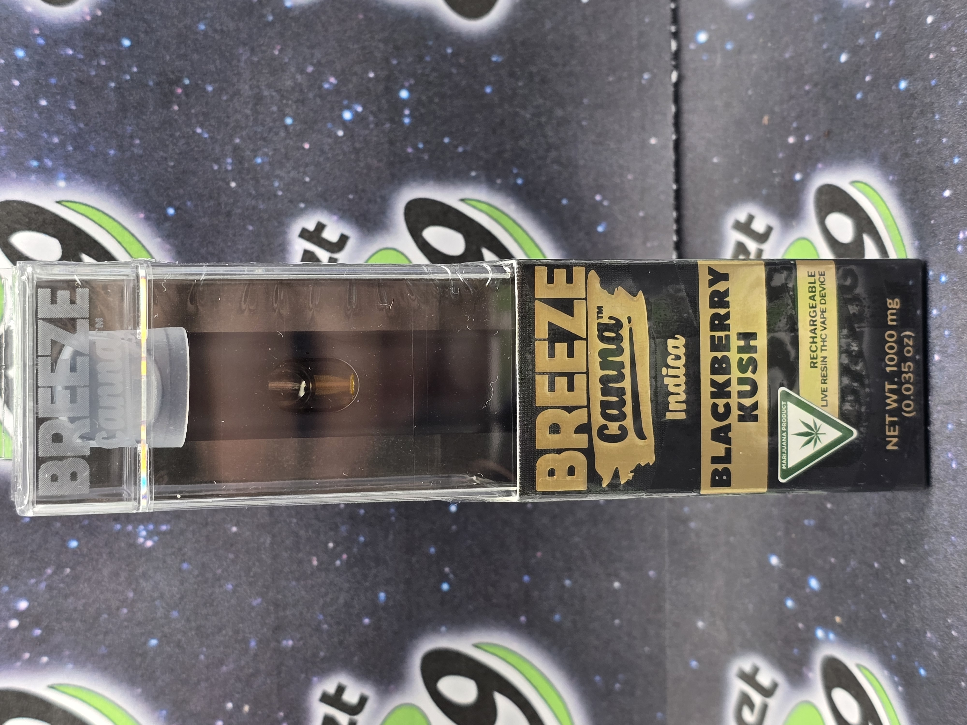 Photograph of product: Breeze | Blackberry Kush | 1g Live Resin Disposable