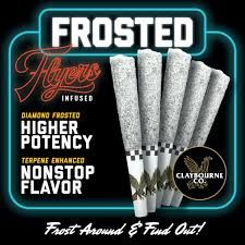Photograph of product: [Claybourne Co.] Frosted Flyers 2 Pack Prerolls - 1g - Durban Poison (S) - 