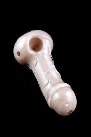 Photograph of product: Glass - Small Taupe Phallus Spoon Pipe - P1681