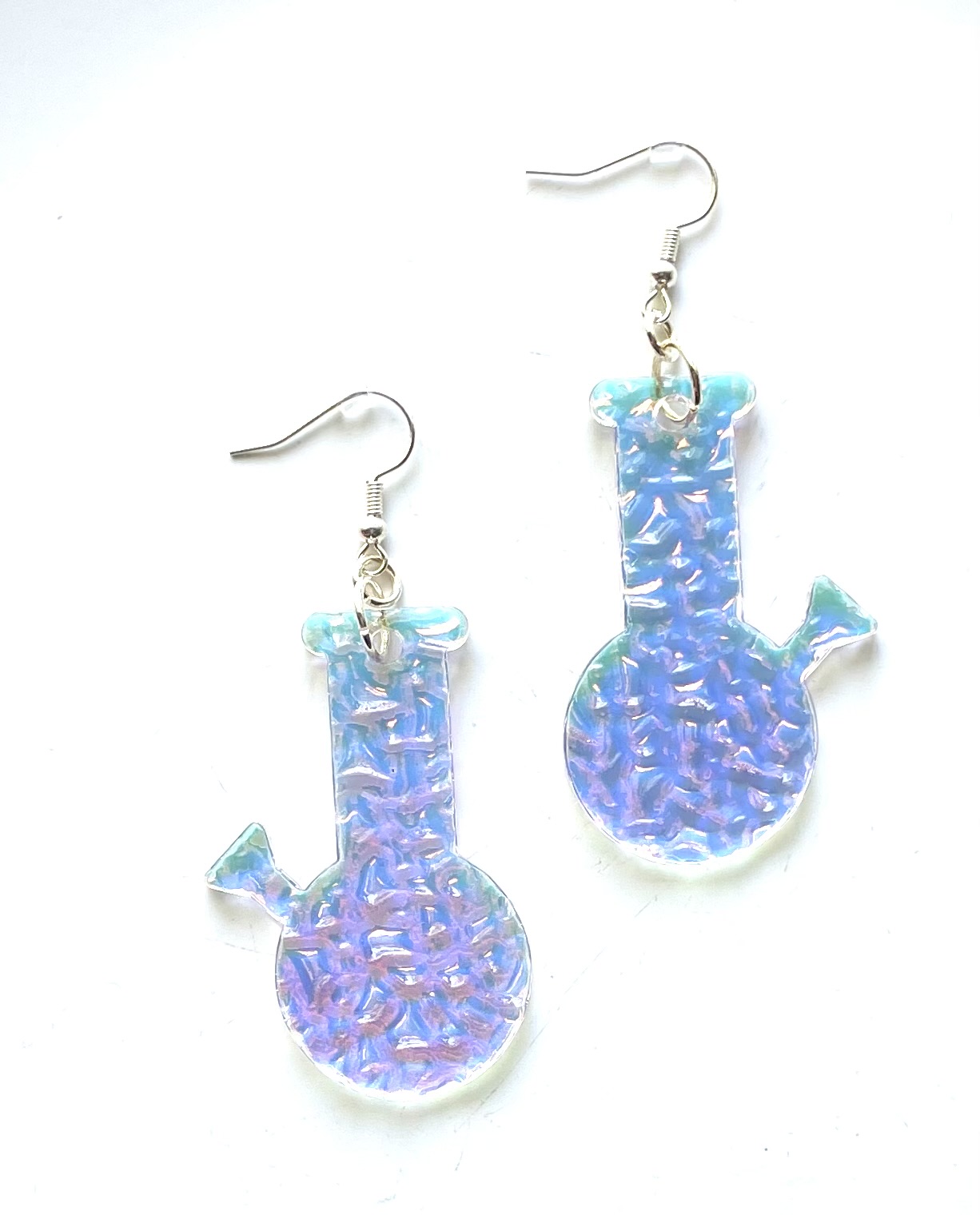 Photograph of Product: Iridescent Bong Dangle Earrings