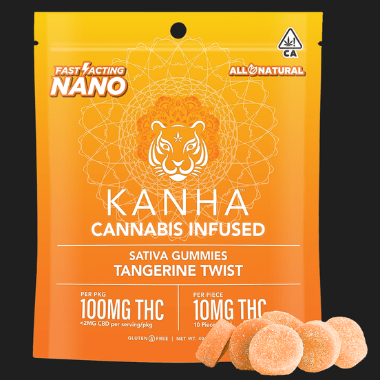 Photograph of product: [Kanha] NANO Gummies - 100mg - Tangerine Twist (S) - 