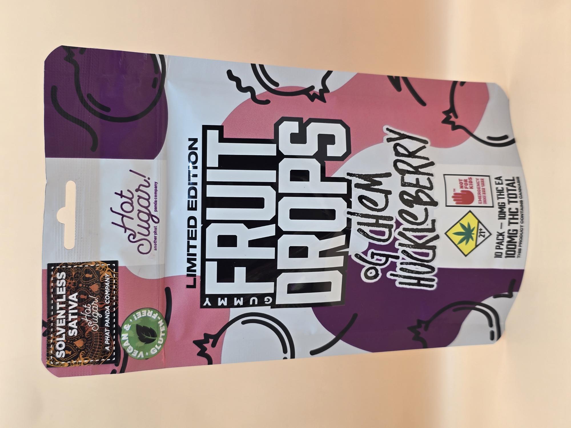 Photograph of product: Hot Sugar - Oui'd OG Chem Huckleberry Fruit Drops 10pk
