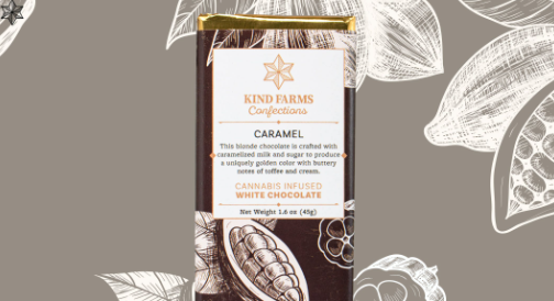 Photograph of product: Kind Farms - Caramel Chocolate Bar 200mg