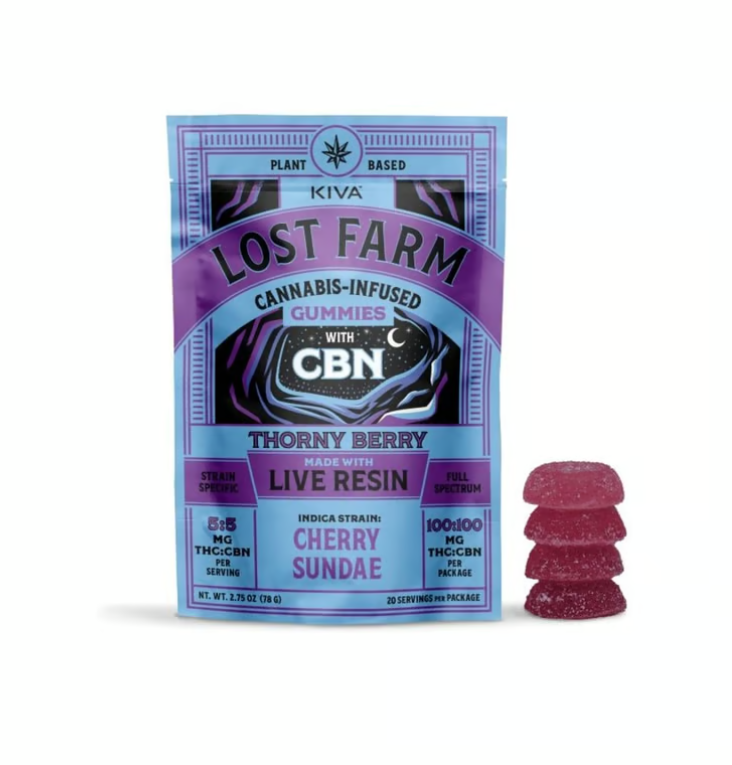 Photograph of product: Live Resin Chews: Cherry Sundae x Thornyberry 1:1 CBN (20 Servings)