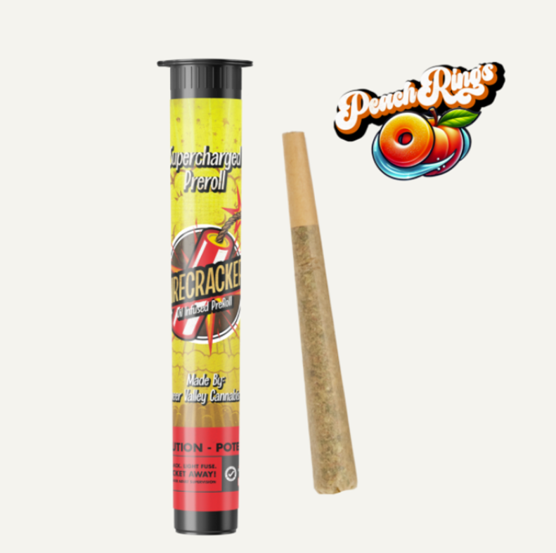 Photograph of product: Firecracker Peach Rings 1g Infused Preroll