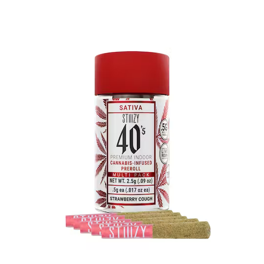 Photograph of product: 40's Strawberry Cough Infused Preroll 4pk