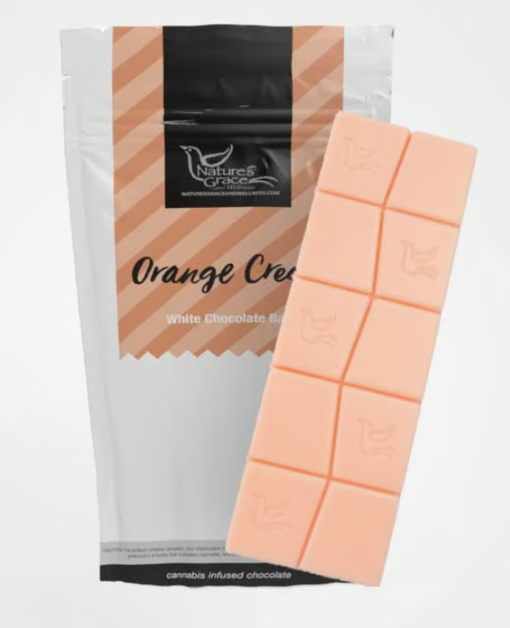 Photograph of product: NGW ORANGE CREAM WHITE CHOCOLATE BAR 100MG