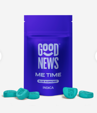 Photograph of product: Gummies | Me Time: Blue Raspberry | 100 mg | 20pk | Good News