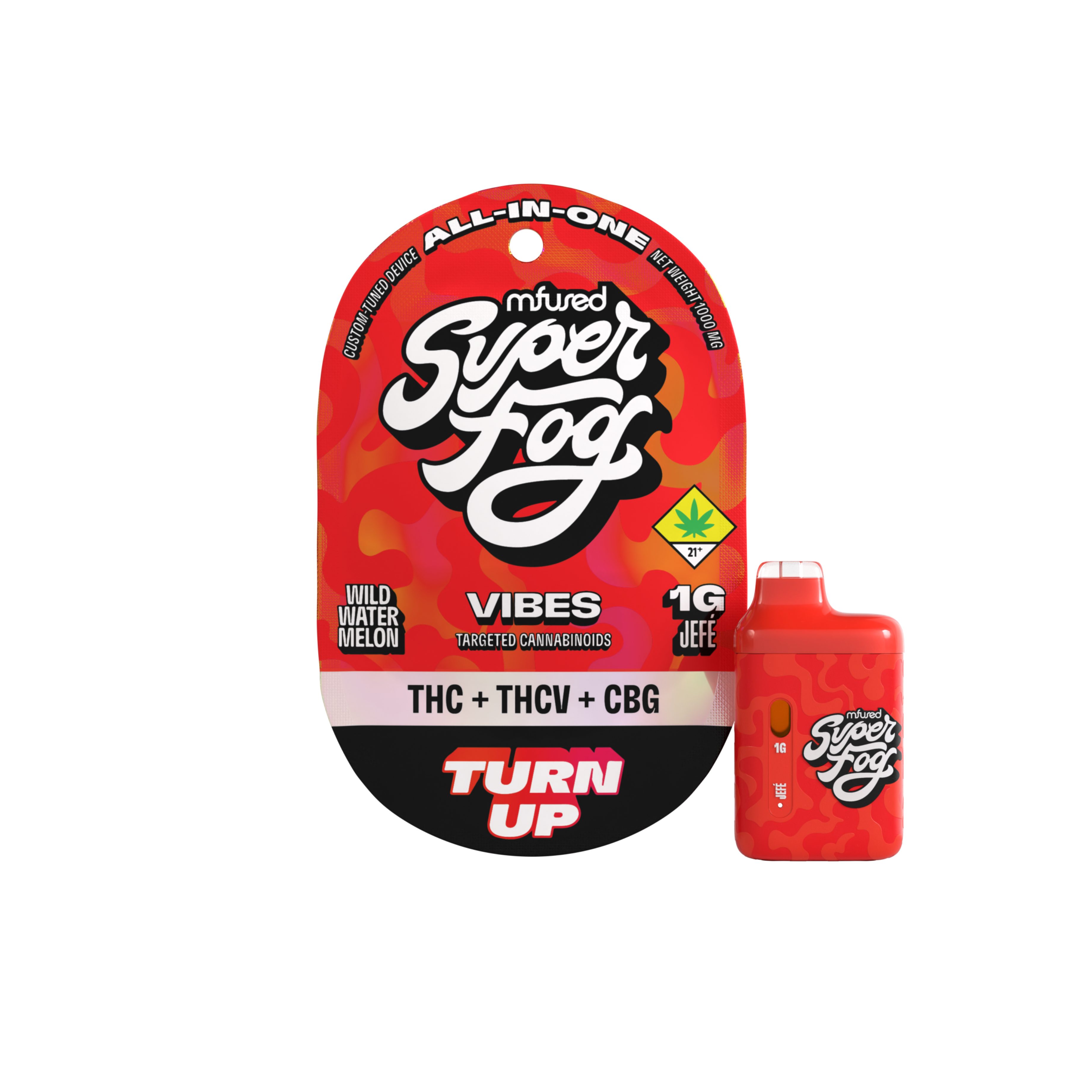 Photograph of product: VIBES Targeted Cannabinoids 1g Jef - Turn Up (DOH)