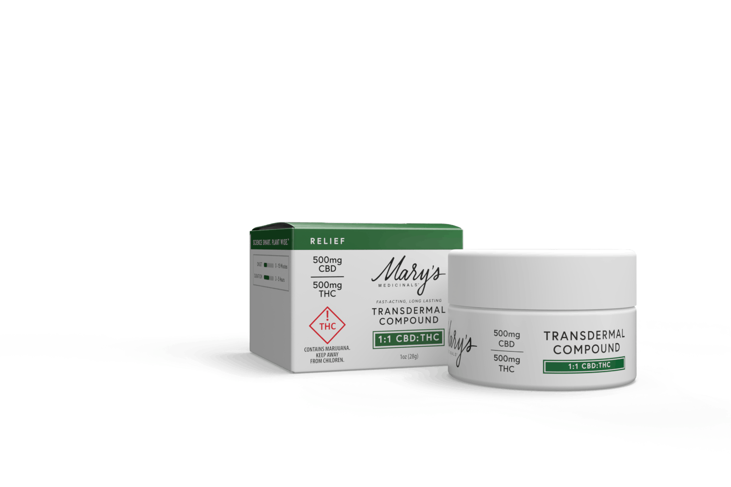 Photograph of product: MARY'S - 1:1 TRANSDERMAL COMPOUND - 500/500 TH-oui CBD