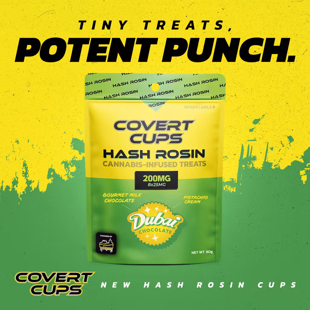 Photograph of product: Covert Cups - 200mg au chocolat Rosin Cups - Dubai