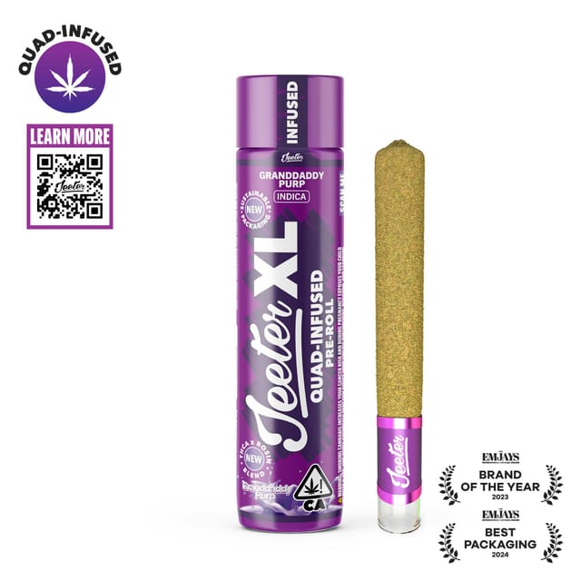 Photograph of product: ? Granddaddy Purple (I) - 2g XL QUAD Infused Pre-Rolls - Retail