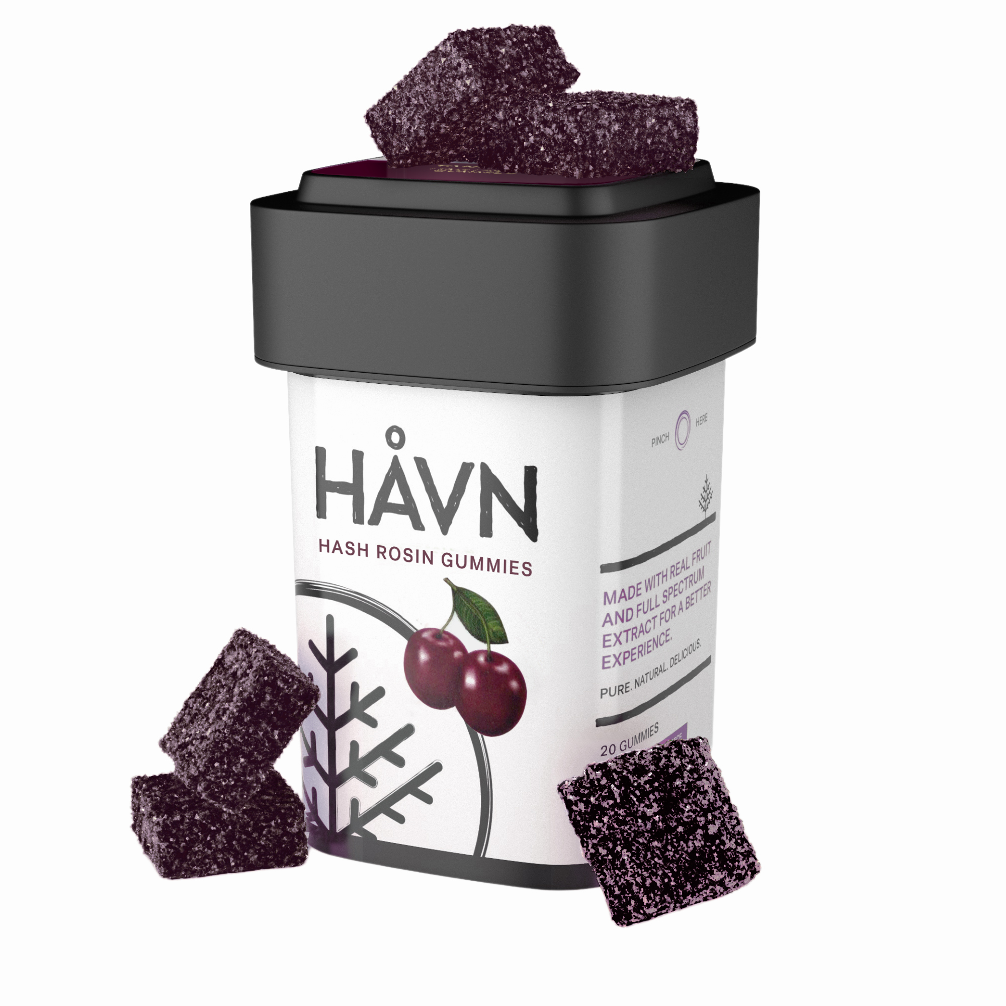 Photograph of product: Black Cherry au chocolat Rosin Gummies | 100mg | 20pk