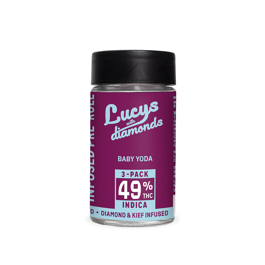 Photograph of product: Blotter Lucy's - Baby Yoda Diamond Infused - 3k Pre Rolls