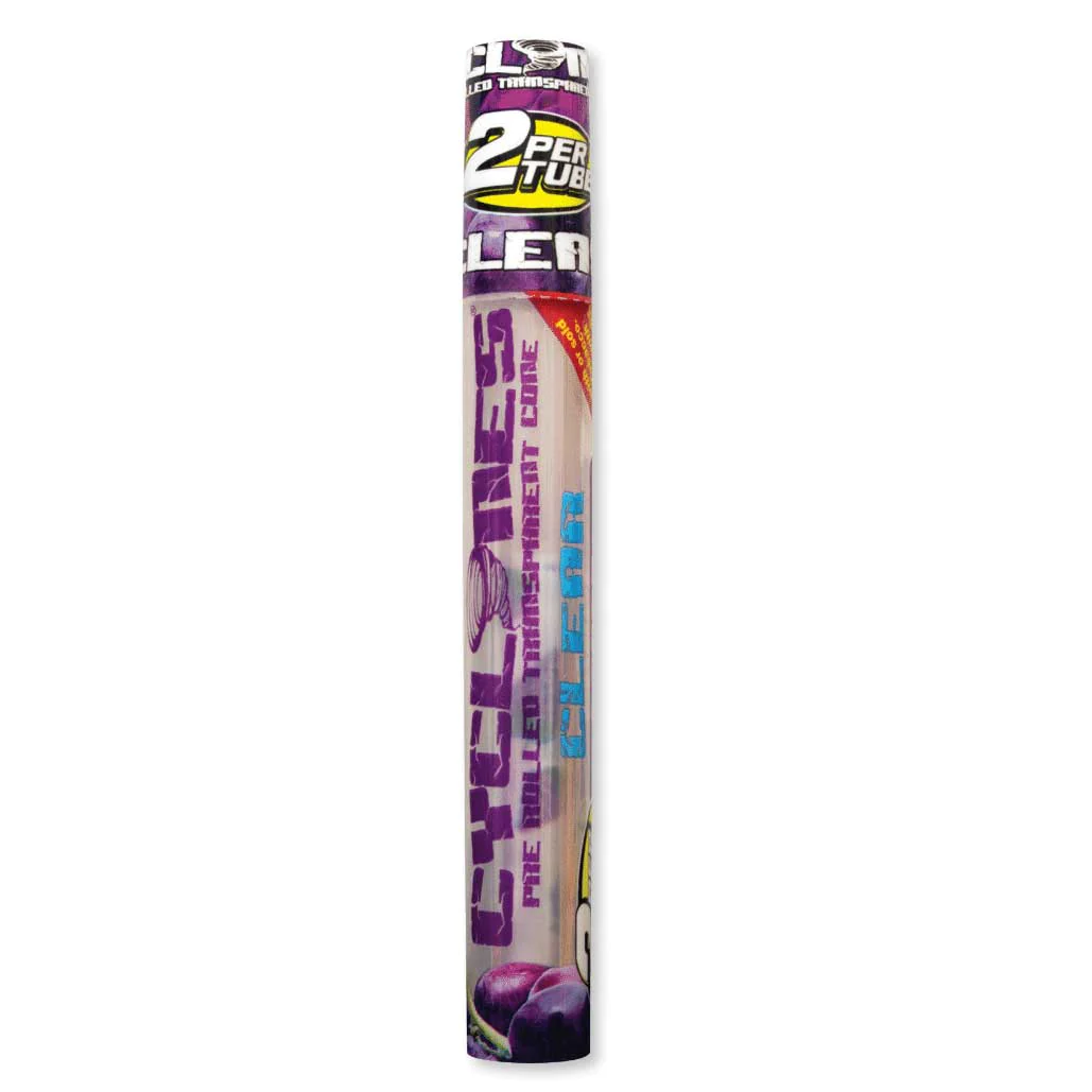 Photograph of product: Grape 2pk Cyclones Transparent Clear Cones