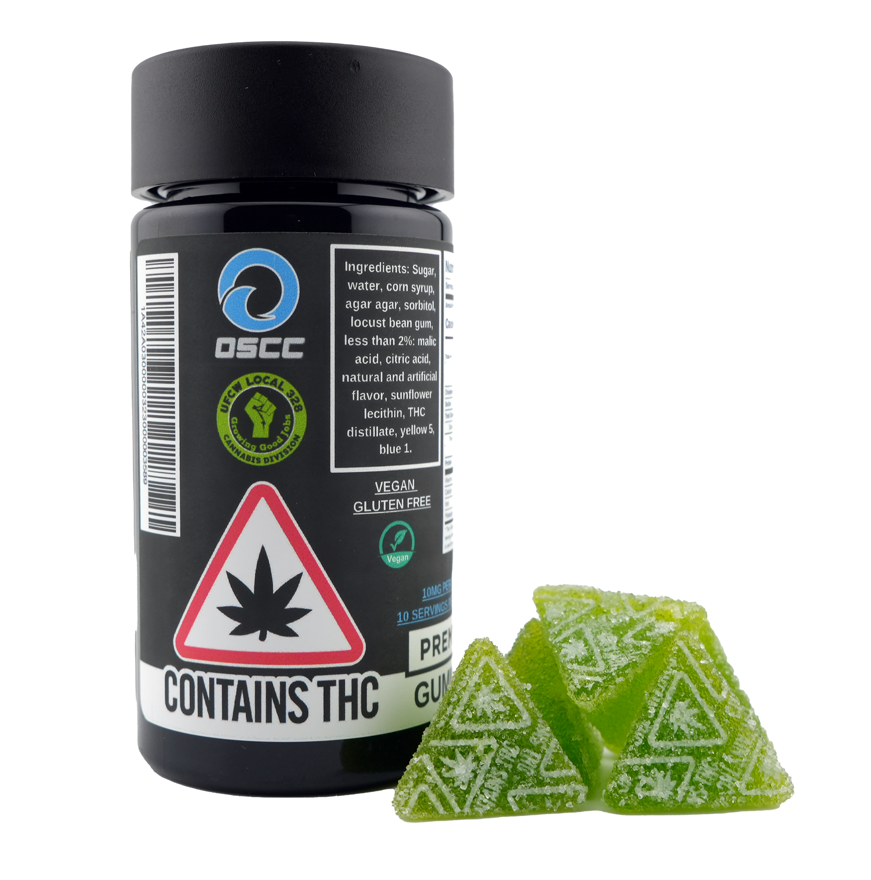 Photograph of product: Sour Green Apple Vegan Gummies - 10pk