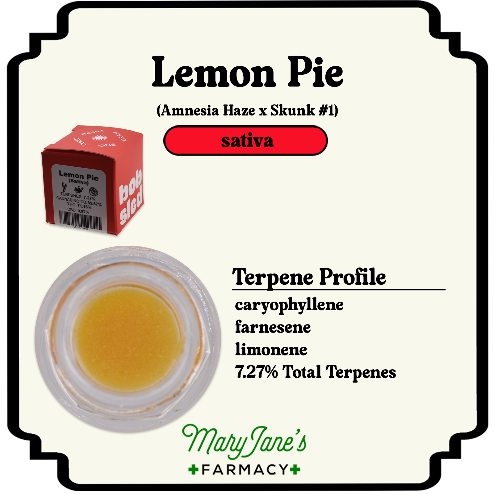 Photograph of product: Lemon Pie Cured Resin Extract