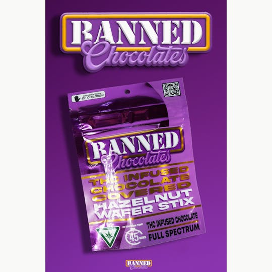 Photograph of product: Banned - Baked Goods - Chocolate Covered Sandwich Cookies - 200mg - 3pk