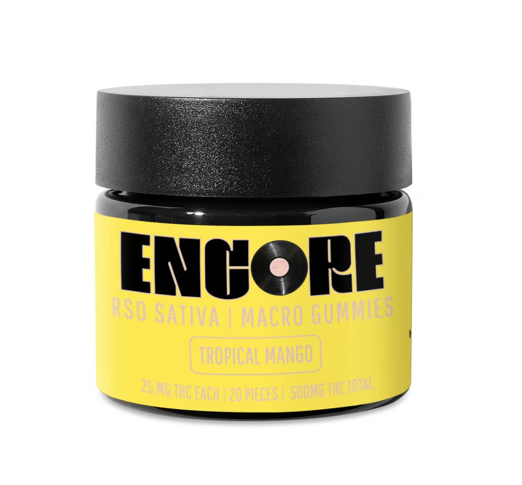 Photograph of product: Encore 100mg RSO Gummies - Tropical Mango