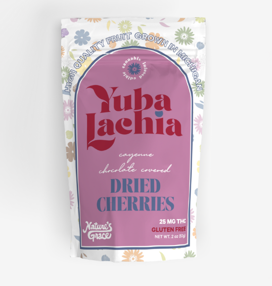 Photograph of product: Cayenne Dark Chocolate Covered Dried Cherries | 25mg | Yubalachia