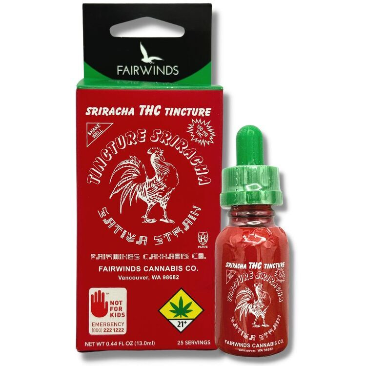 Photograph of product: Sriracha Hot Sauce Tincture 100mg Infused Spicy Tincture Liquid Edible .44oz (Fairwinds Manufacturing)