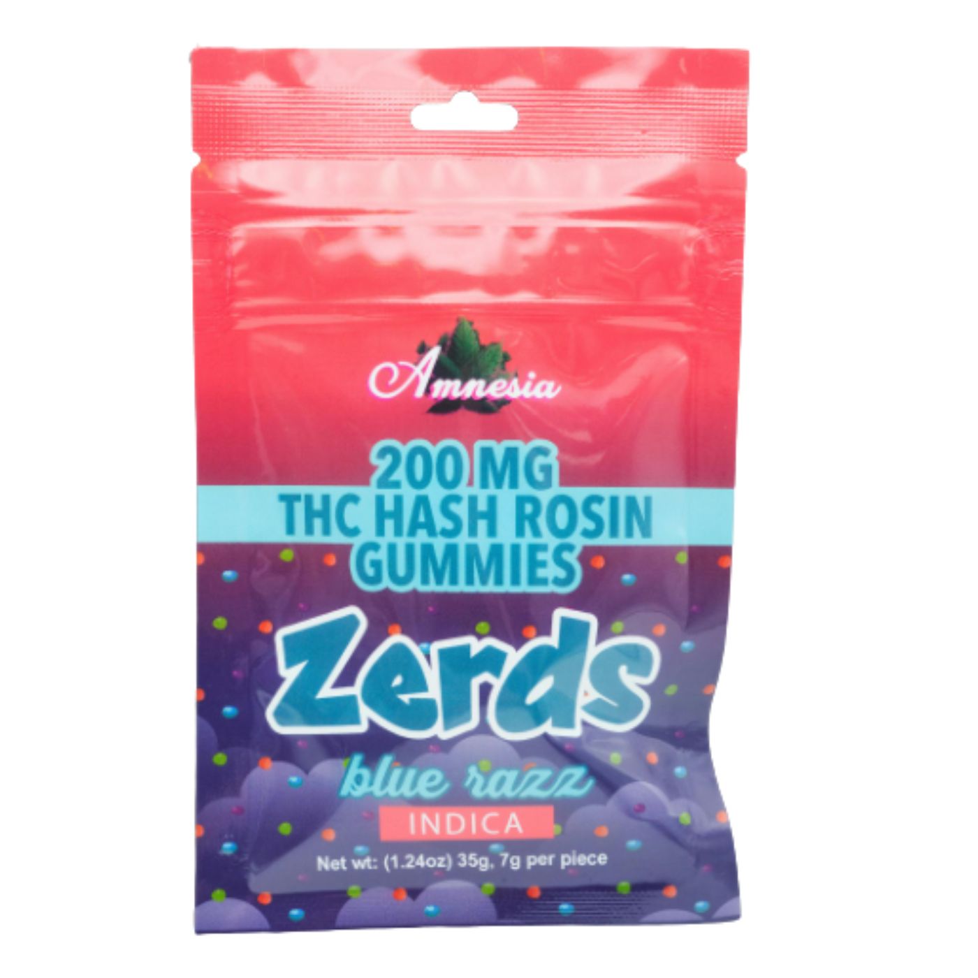 Photograph of product: Amnesia - Blue Razz au chocolat Rosin Gummy Single 200mg
