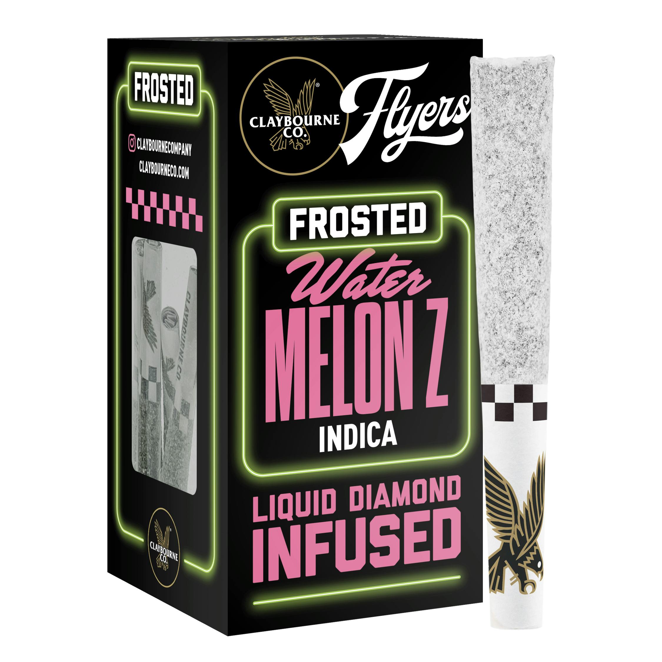 Photograph of product: Claybourne Co. | Watermelon Z Frosted Flyers Infused Pre-Rolls | 5 Pack