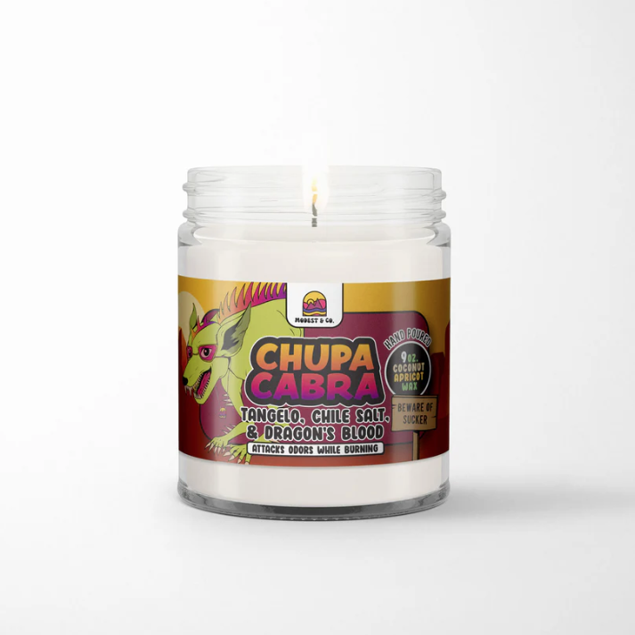 Photograph of product: Chupacabra Odor Killing Candle - Tangelo & Chile Salt w/ Dragon's Blood - The Modest Co.
