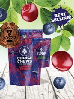 Photograph of product: Choice Chews | Cherry Berry | Oui'd 100mg