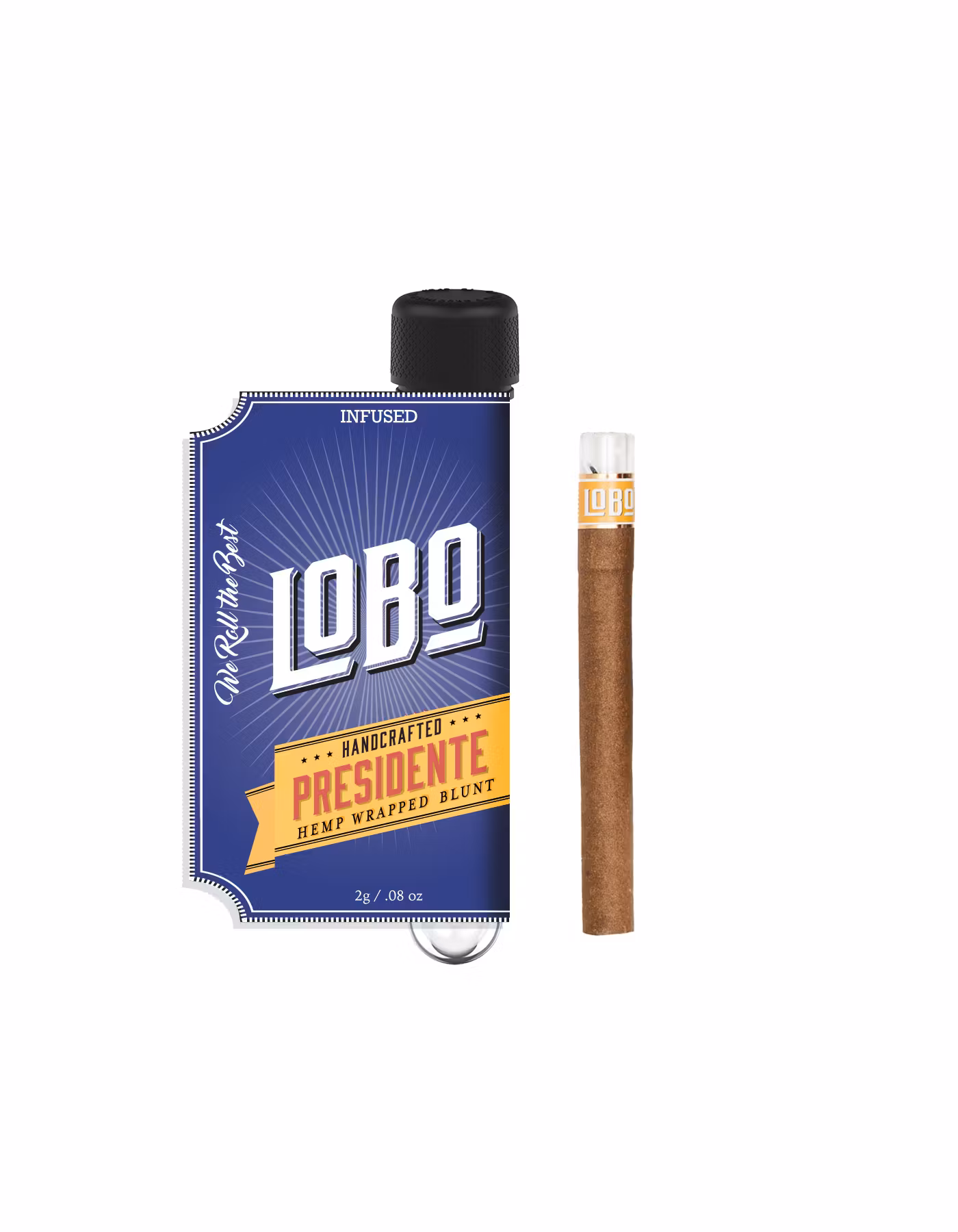 Photograph of product: Lobo "Presidente" Infused Hemp Blunt - Sherbadelic