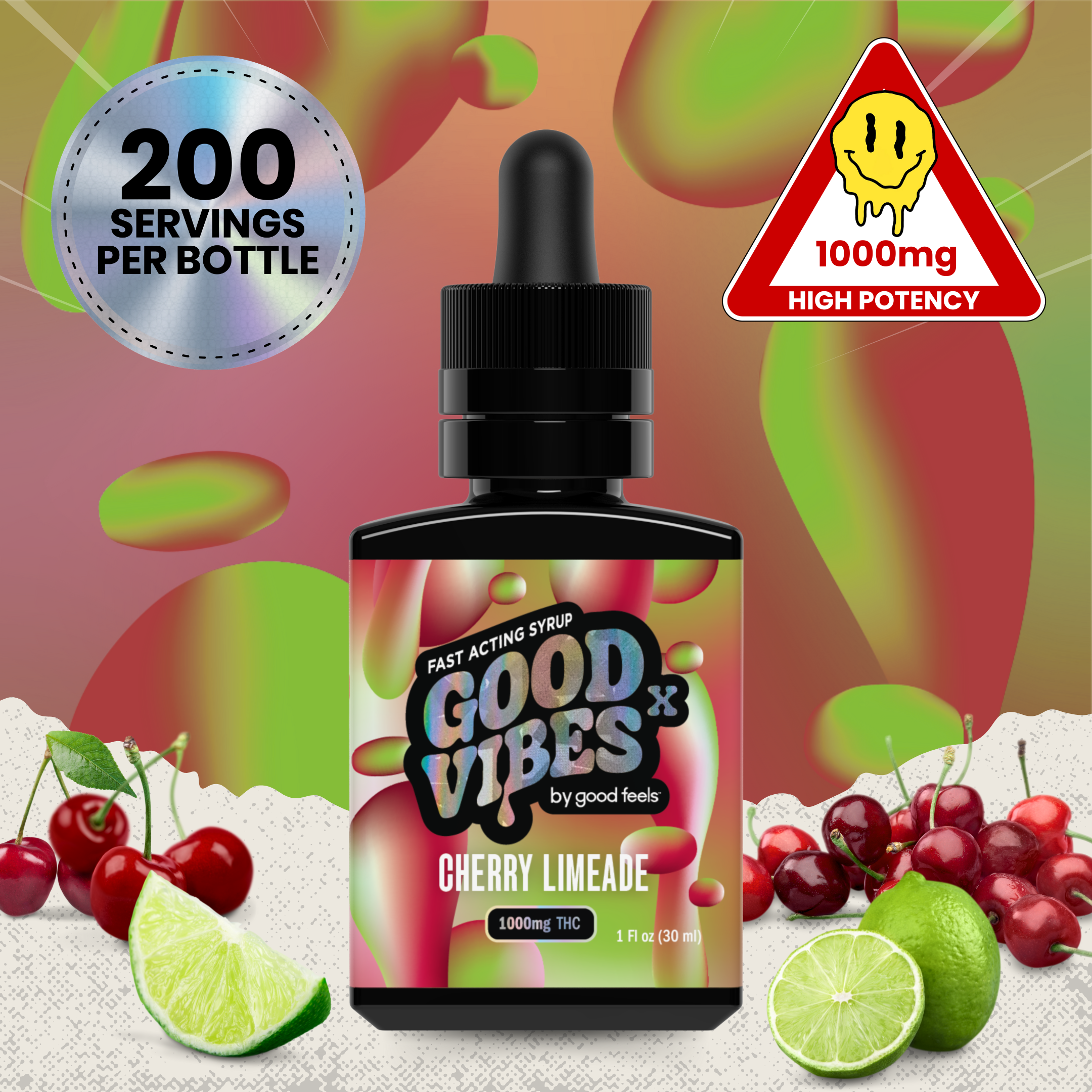 Photograph of product: Cherry Limeade Fast-Acting Syrup | 1000mg