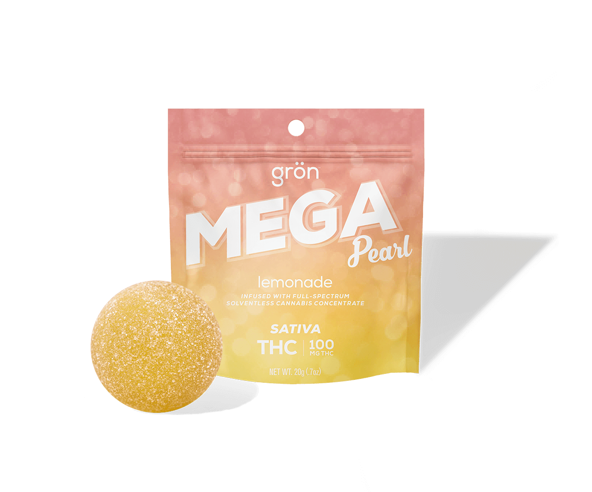 Photograph of product: GRON | Mega Pearls 100mg TH-oui | Lemonade Mega