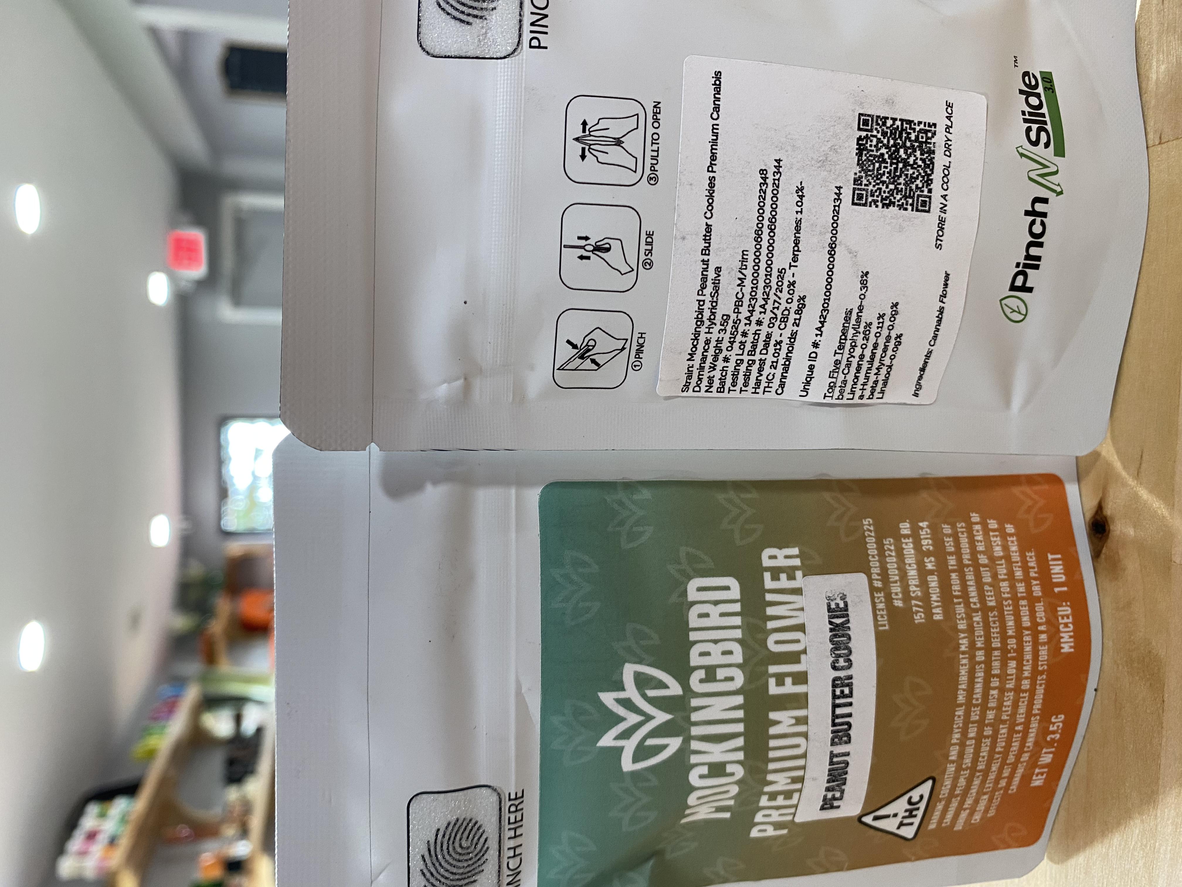 Photograph of product: Mockingbird- Peanut Butter Cookies - 3.5g