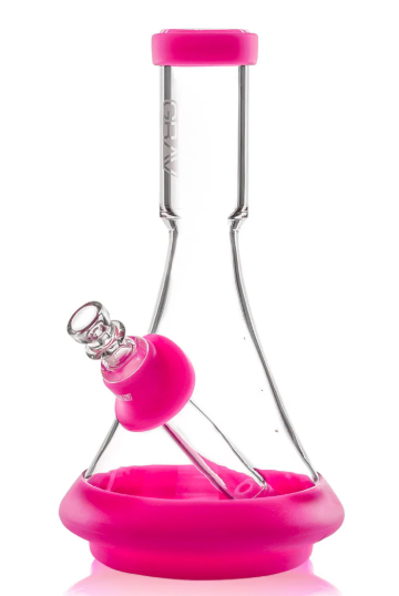 Photograph of product: GRAV |  Deco Beaker Bong in Silicone | Toxic Pink