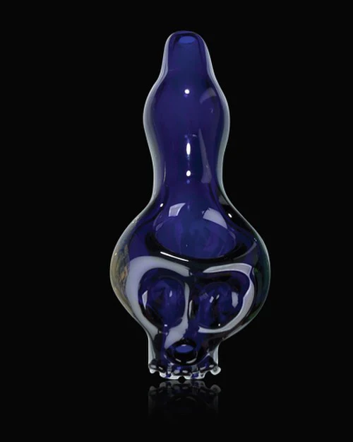 Photograph of product: Red Eye Glass 4.25" Skull Hand Pipe - Blue