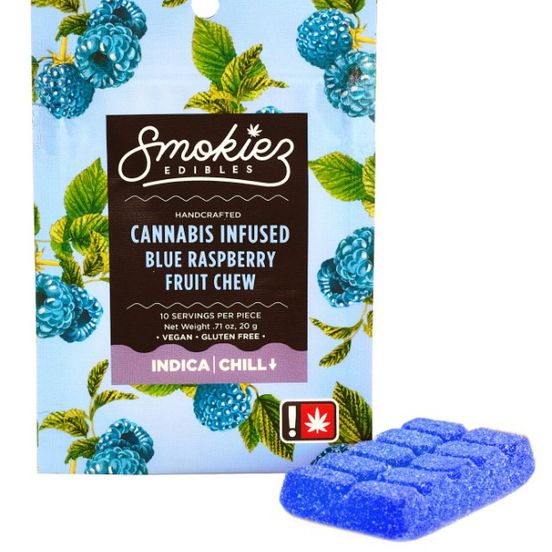 Photograph of product: Smokiez 100mg Singles: Sweet Blue Raspberry - 