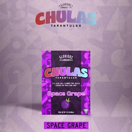 Photograph of product: Chulas Multi-Pack Infused PreRoll - Space Grape Tarantulas 5 x 0.5g