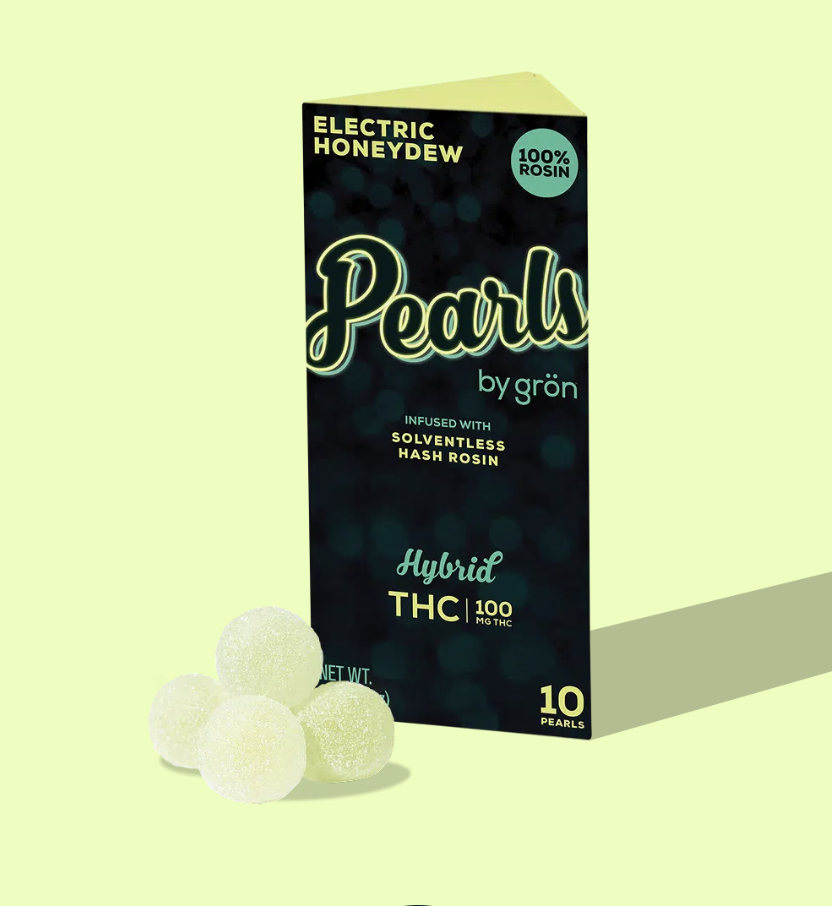 Photograph of product: Electric Honeydew Pearls 'Rosin'-Hybrid 10pk/100mg