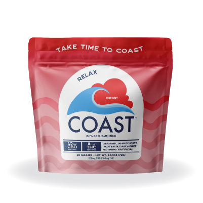 Photograph of product: Cherry 1:2 CBD 5mg (20ct) - Coast