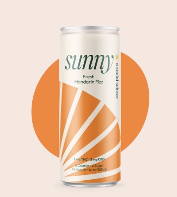 Photograph of product: Beverage | Sunny | Fresh Mandarin Fizz Seltzer | Single