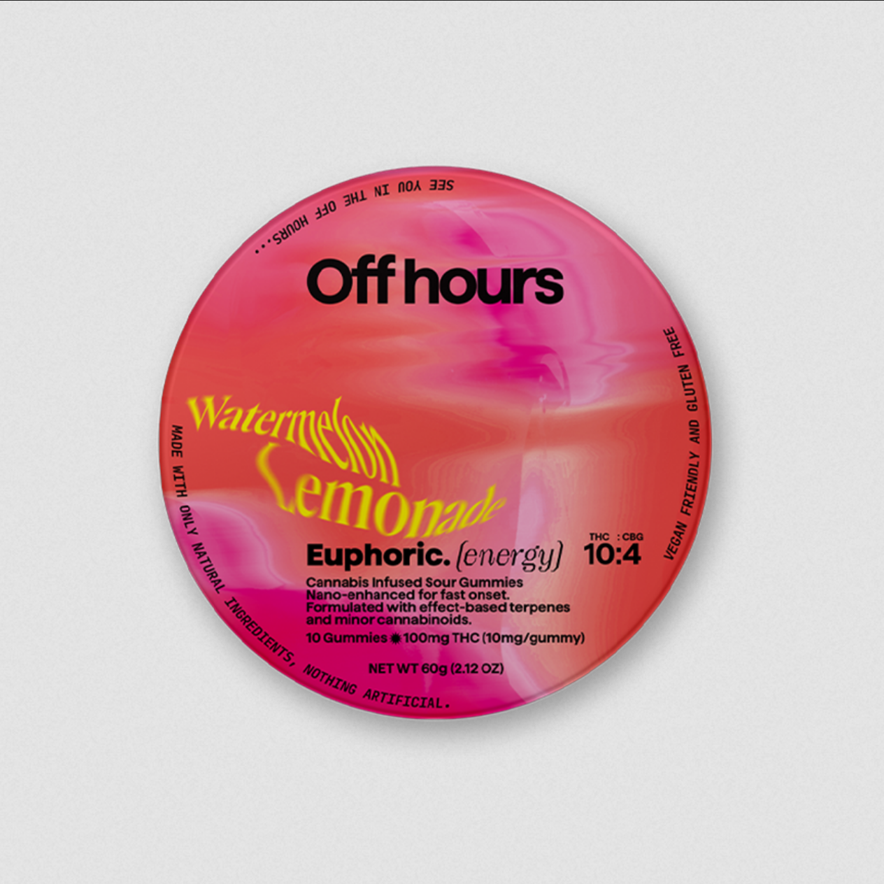 Photograph of product: Off Hours | Euphoric - Watermelon Lemonade | 100mg 10pk Gummies