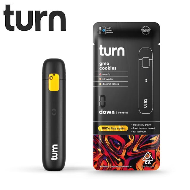 Photograph of product: Turn - GMO Cookies - Live Resin All In One Vape - 1g - LR AOI
