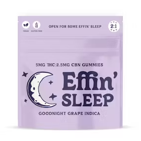 Photograph of product: Effin Gummies 10pk/100mg- Goodnight Grape (Sleep) 2:1 TH-oui:CBN